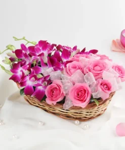 Pink Arrangement in Basket