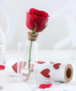 Rose in a Wooden Port Bottle