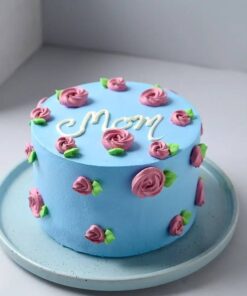 Rosy Blue Cake for Mom