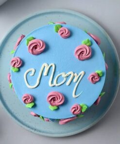 Rosy Blue Cake for Mom