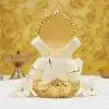 Elegant Gold Ceramic Ganesh Idol