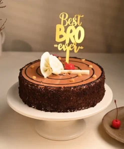 Butterscotch Delight Cake with Rakhi for the Best Brother
