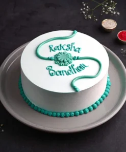Sweet Vanilla Rakhi Cake & Bhaiya Bhabhi Rakhi Combo