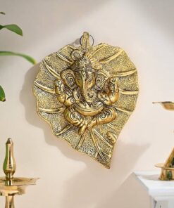 Radiant Gold Ganesha Wall Accent