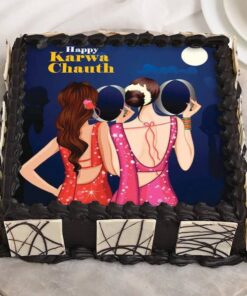 Elegant Karwa Chauth Poster Cake