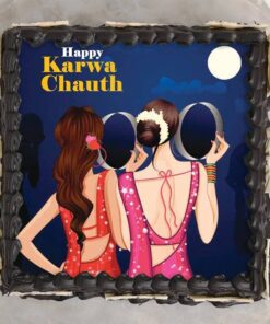 Elegant Karwa Chauth Poster Cake