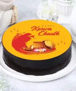 Moonlit Chauth Chocolate Photo Cake