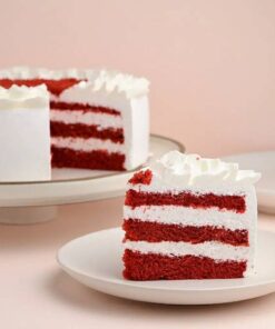 Red Heart on Creamy Cake