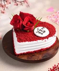Heartfelt Red Velvet Rose Cake