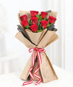 Rosy Serenade - Bouquet with Tasty Cake