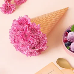 Petal Swirl Delight – Ice Cream Cone Floral Surprise
