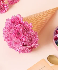 Petal Swirl Delight – Ice Cream Cone Floral Surprise
