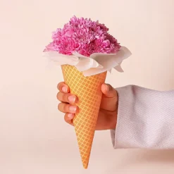 Petal Swirl Delight – Ice Cream Cone Floral Surprise