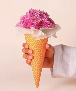 Petal Swirl Delight – Ice Cream Cone Floral Surprise