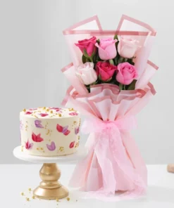 Rosy Charm & Cake Combo