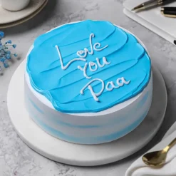 Love You Paa Blue Cake