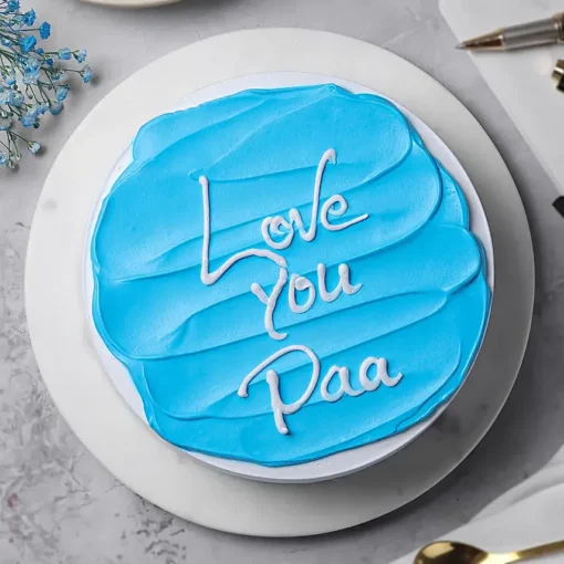 Love You Paa Blue Cake