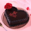 Be Mine Heart-Shaped Chocolate Cake