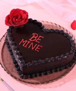 Be Mine Heart-Shaped Chocolate Cake