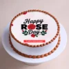 Happy Rose Day Printed Cake