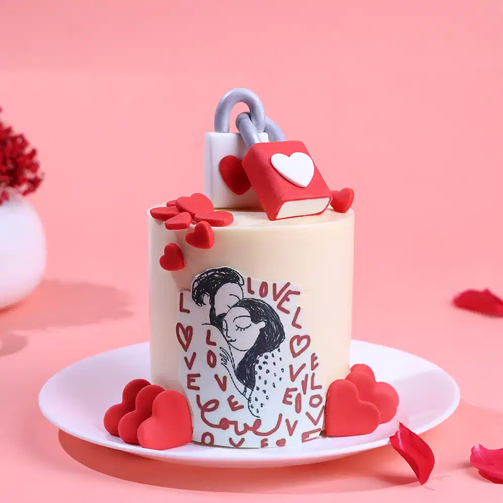 Love Lock Theme Cake