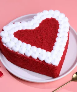 Romantic Red Velvet Heart Cake
