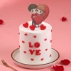 Valentine Cartoon Couple Cake