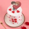 Valentine Cartoon Couple Cake